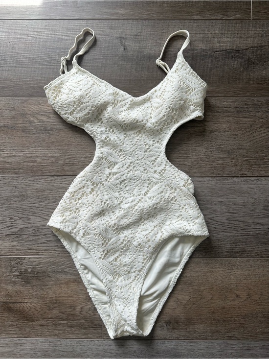 aerie Other - aerie White Crochet Cutout One-Piece Swimsuit